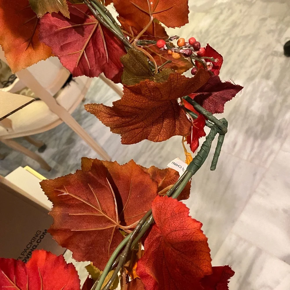 Celebrating Home Fall bronze faux leaves garland